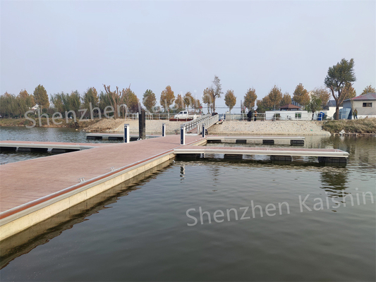 Durable Marina Aluminum Floating Docks Constructed With WPC Decking LLDPE Floaters